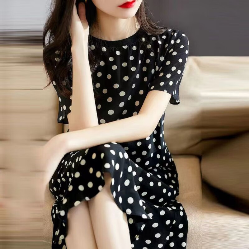 楠飞华裳中老年棉绸睡裙女夏季睡衣人造棉连衣裙子中长款大码家居服妈妈装 绵绸连衣裙-新小雏菊 均码 （推荐80-160斤）