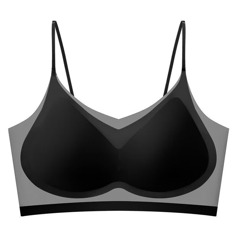 【优选好物】夏季超薄冰丝无痕内衣女大胸显小透气无钢圈文胸罩 黑色 M 吗【80-100斤】 京东折扣/优惠券