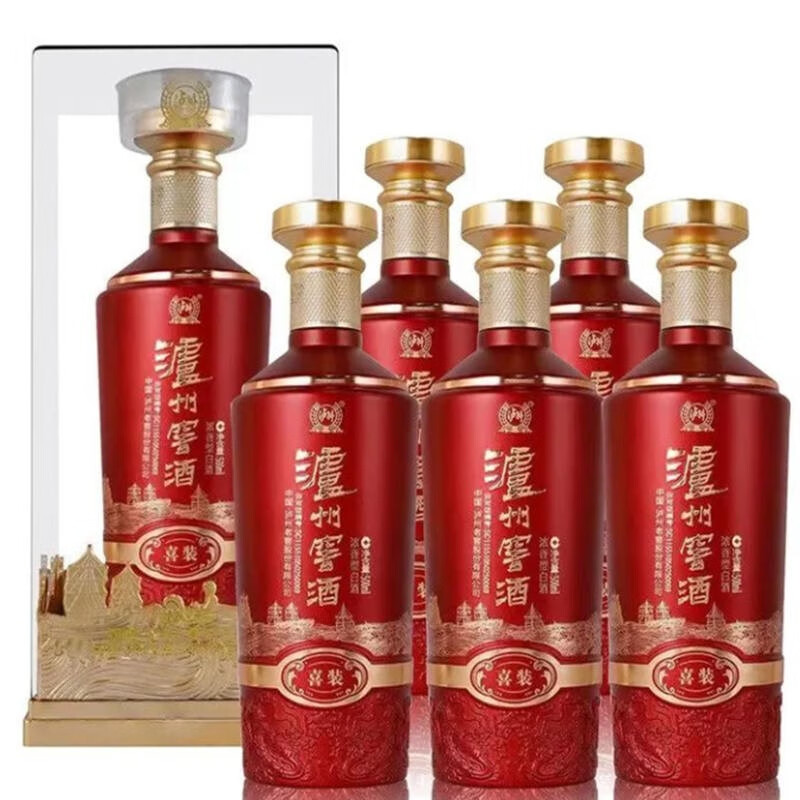 泸州老窖泸州窖酒喜装 52度浓香型500ml*6瓶盒装白酒整箱
