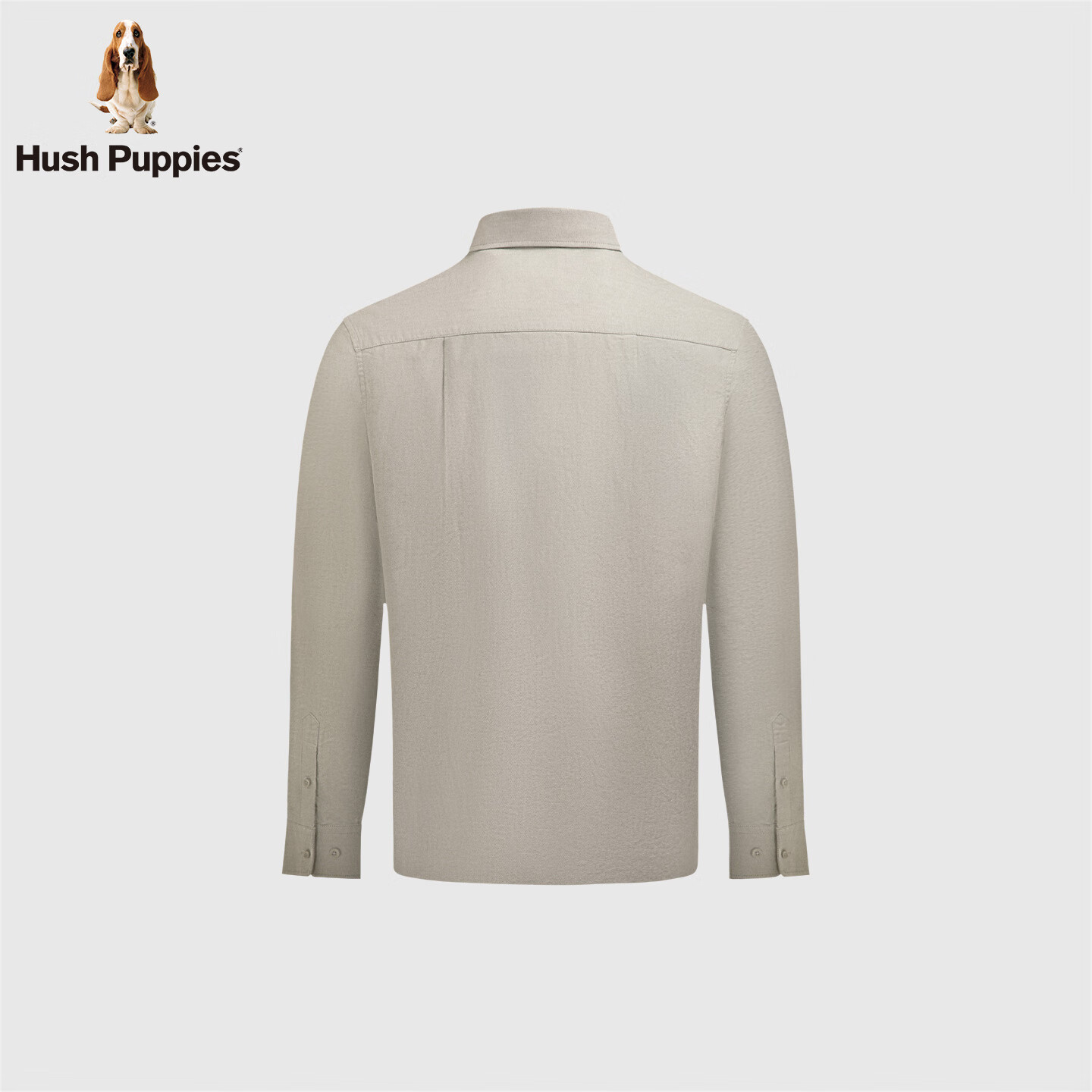 暇步士(Hush Puppies)【舒适全棉】男装2025秋季简约基础款百搭牛津纺长袖衬衫 雪松深绿 L