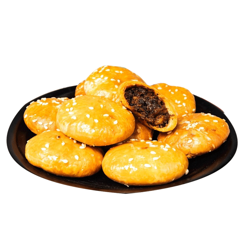 正宗黄山烧饼梅干菜扣肉酥饼糕点心早餐零食安徽特产小吃馅料饱满 原味120g*1袋共10个