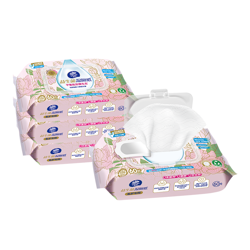 ά�Vinda��������ʪ��ֽ 60Ƭ*4�� Ů�Ծ����º�˽�����ʪֽ����ֽʪ�޽� 29.9Ԫ