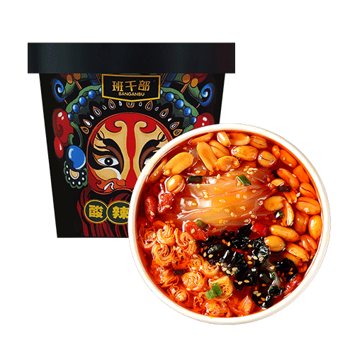 班干部（BANGANBU）黑金宽粉168克*1桶装重庆酸辣粉速食桶装免煮冲泡夜宵速食