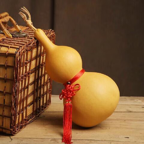天然葫芦风水挂件客厅招财大号镇宅摆件带龙头居家办公文玩小葫芦 46至49厘米有龙头品相好 摆件送底座五帝钱
