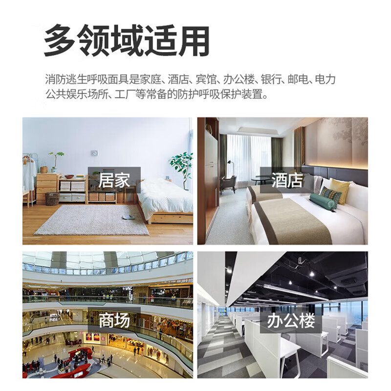 趣行消防面罩防烟防毒面具国家消防3C认证过滤式自救呼吸器消防器材 【免拔赛】披肩款火灾逃生面具