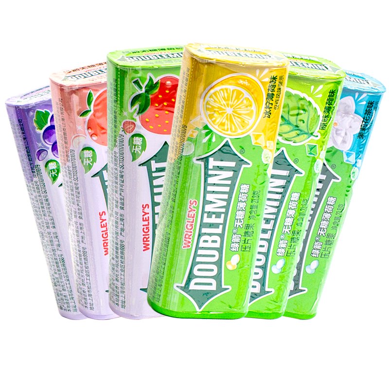 綠箭無(wú)糖薄荷糖糖果強勁清涼鐵盒壓片糖果清新口氣多口味35粒含片 6罐6個(gè)口味各1