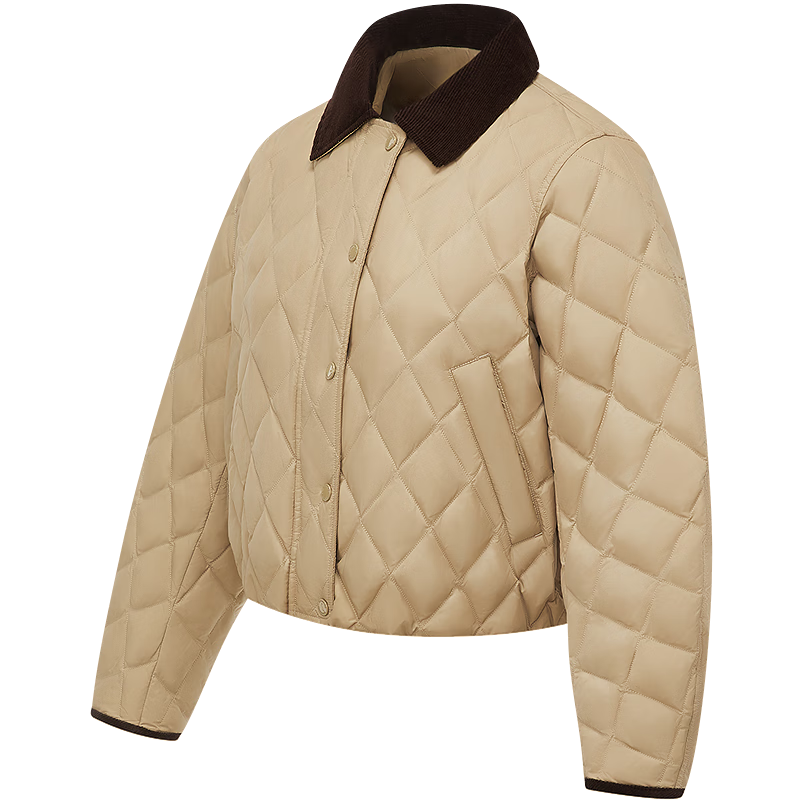 波司登（BOSIDENG）25新款90绒羽绒服短款无缝胶囊复古时尚巴恩风显瘦翻领外套 金沙卡其|7C91【畅销色】 S 160/84A 体重约100-110斤