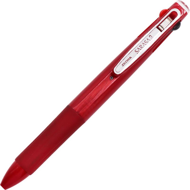 ZEBRA 斑马 J3J2 按动三色多功能中性笔 红色杆 0.5mm 单支装
