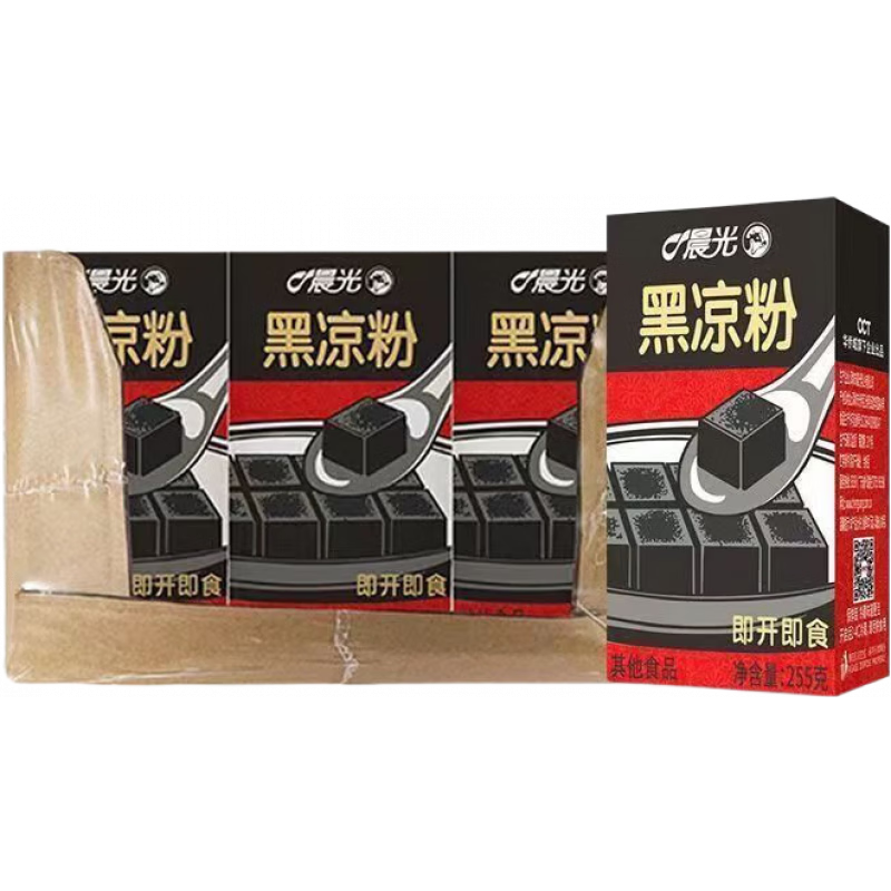 晨光宗晨光黑涼粉即食仙草涼粉果凍飲料裝整年保質(zhì)期 【晨光黑涼粉255g*6盒裝】