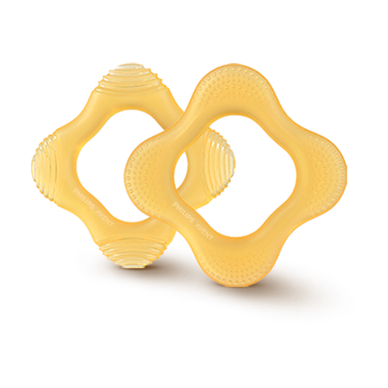 新安怡飛利浦牙膠防丟鏈硅膠嬰兒安撫奶嘴磨牙棒玩具防掉鏈防丟繩咬咬樂(lè ) 幸運草牙膠+防掉鏈+收納盒 4只裝