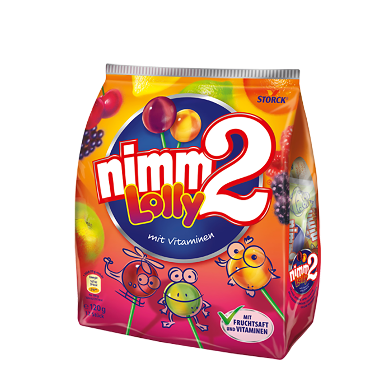 二宝（Nimm2）棒棒糖12支 vc水果糖富含多种维生素糖果儿童零食 德国进口120g
