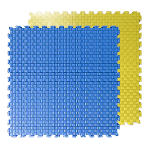 百亿补贴:朗威跆拳道地垫摔跤武术散打加厚减震体适能私教区商用EVA运动地板 蓝黄双色-双面可用 4cm-厚度62元