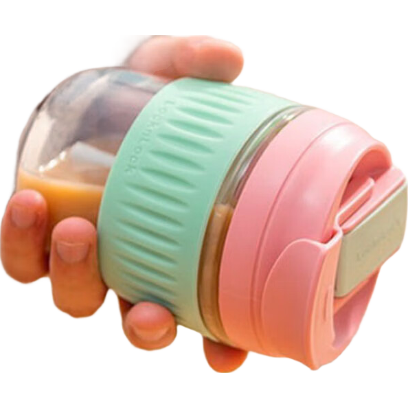 乐扣乐扣（locknlock）玻璃水杯男女士咖啡杯泡茶办公带杯套LLG689G_350ml