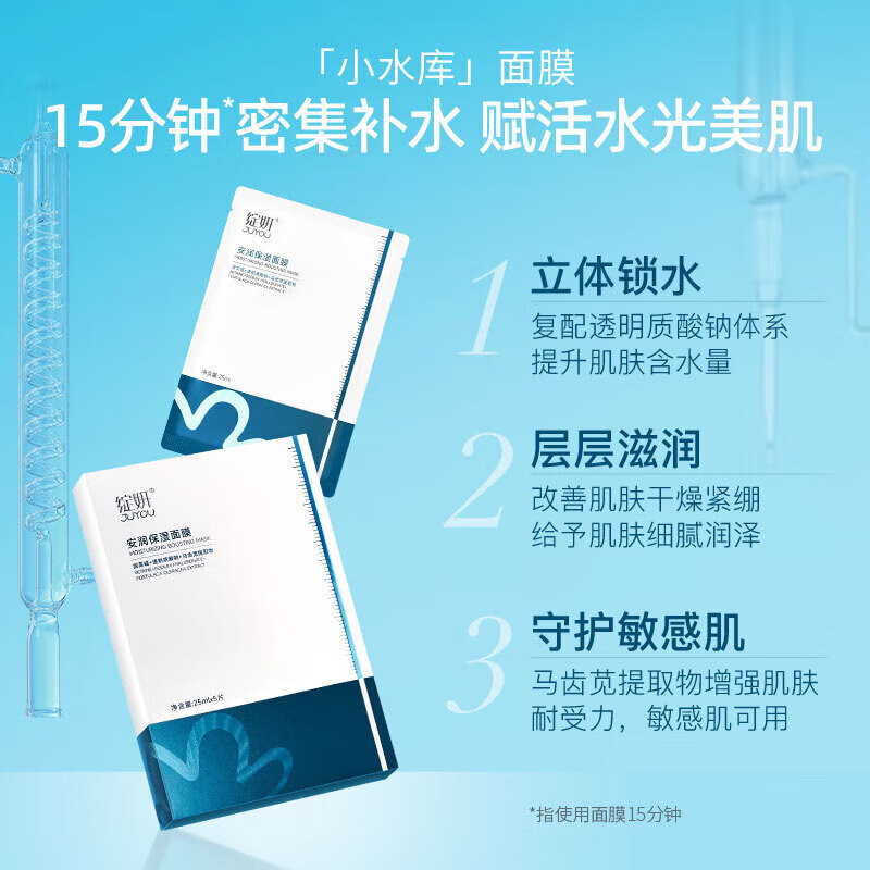 智比趣安润保湿面膜玻尿酸补水保湿小水库面膜RN 小水库面膜 5片/盒