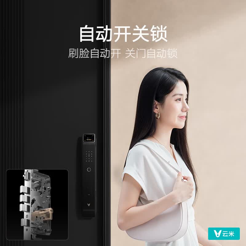 云米（VIOMI）智能门锁2APro 3D人脸识别 指纹锁密码锁出租屋j家用电子锁LBT12A 接入APP