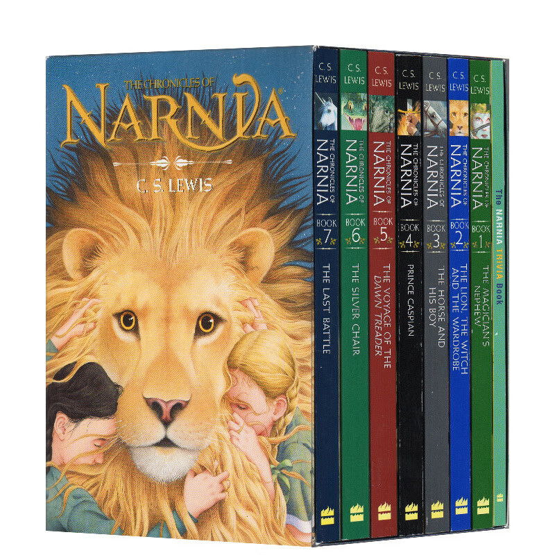 进口原版纳尼亚传奇8册全集盒装 英文原版 The Chronicles of Narnia 8-book Box Set 1-8本套装 刘易斯 青少年奇幻文学小说故事读物H