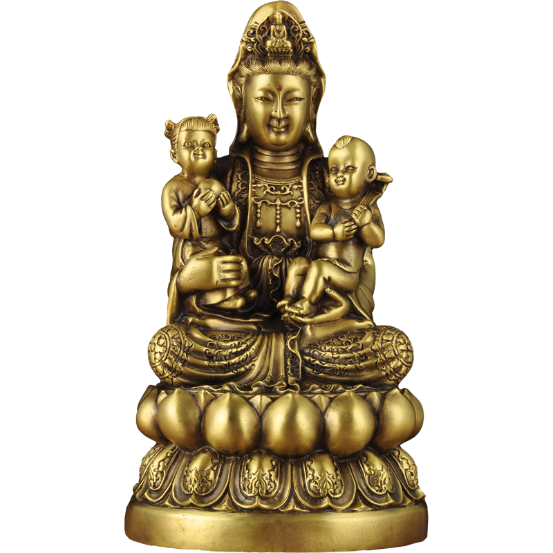黃銅觀(guān)音擺件觀(guān)音像南海觀(guān)世音佛像家用佛堂供奉用品 8.8送子觀(guān)音 銅 皇y