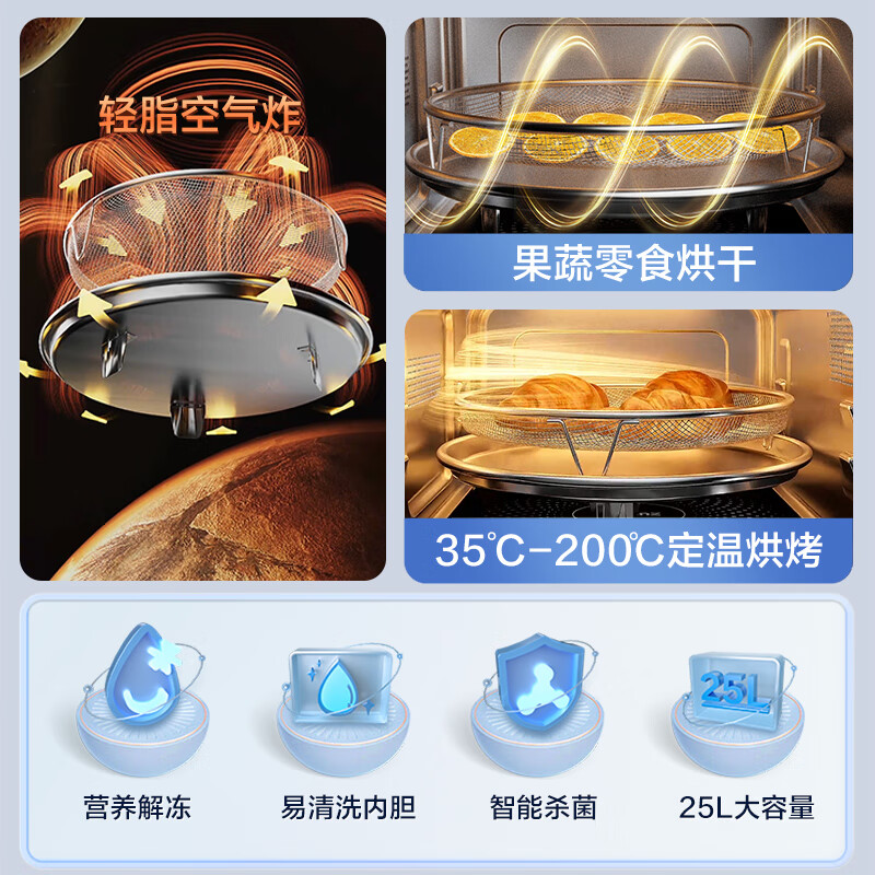 格兰仕 微波炉 变频空气炸锅 低油低脂 25升大容量 光波烧烤 家用 微波炉烤箱一体机光波炉 DR(W0)
