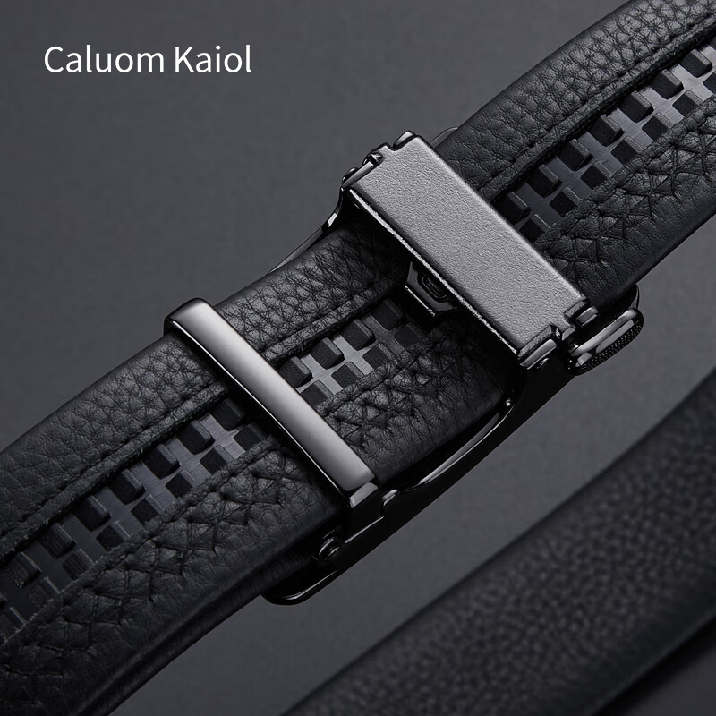 Caluom Kaiol品牌皮带男真皮男士腰带牛皮自动扣商务裤带新年礼物送男友老公 【专柜礼盒】8036A/内穿式 110cm -130cm默认随机（可修剪）需要其他尺码联系客服