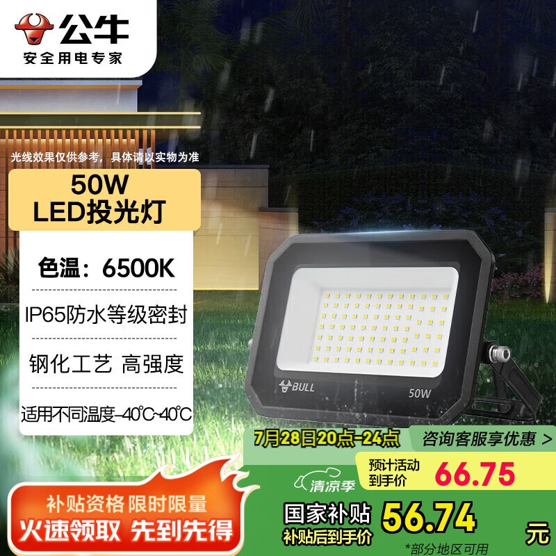 ��ţ LEDͶ��� 50W��6500K���׹�