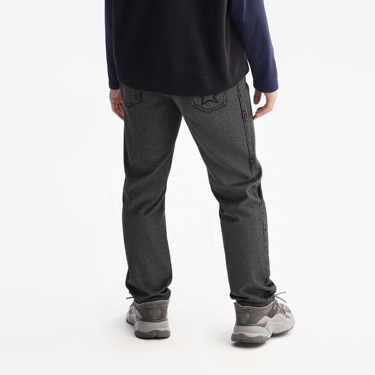 马骑顿（MQD）MQD童装男童直筒牛仔裤秋季新款儿童侧边拼接水洗牛仔长裤 碳黑 140