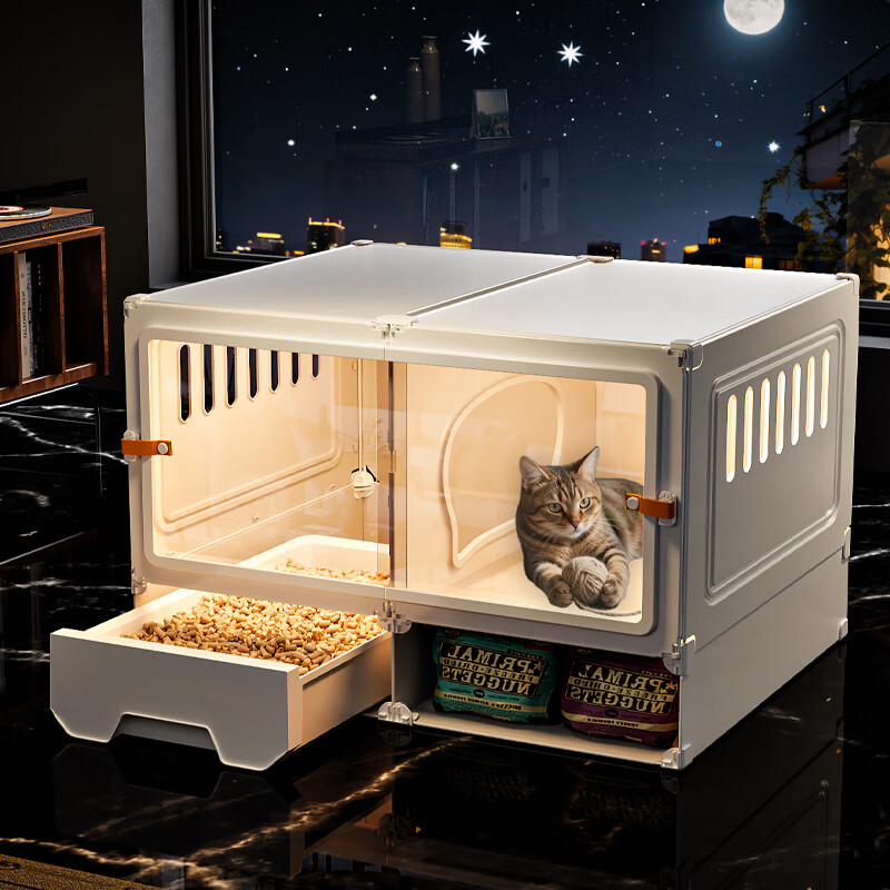 蔻丝透明全景小猫笼子带厕所一体幼猫别墅小型家用