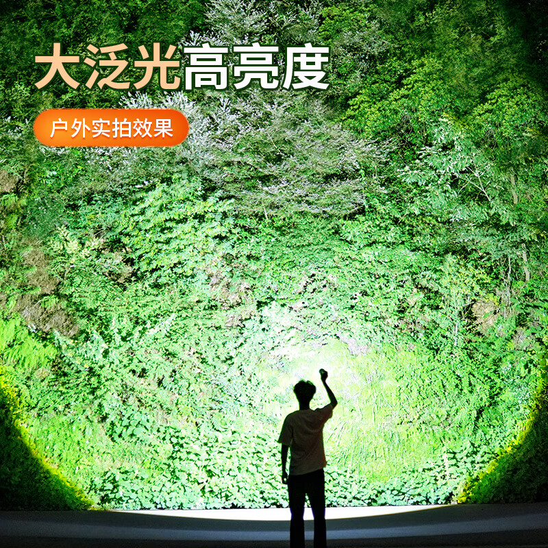 智小迪穿天炮强光手电筒超长续航大容量超亮远射户外充电战术激光氙气灯 【最高亮度】长款配4锂电
