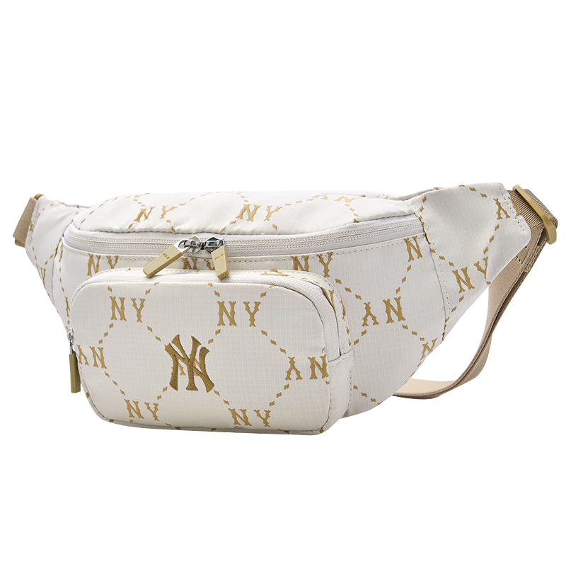 MLB包包男女情侶腰包老花胸包斜挎包單肩包送女友3AHSM035N-50IVS-F