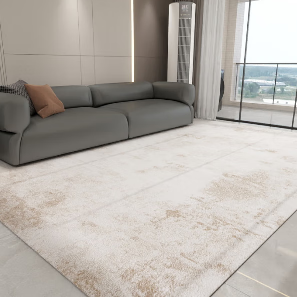 致尚美学地毯客厅土耳其品质无胶水零甲醛茶几毯法式奶油风卧室床边毯加厚 MN-03【简约奶油风】 1.6m*2.3m 重约15.8斤 高密度热缩 