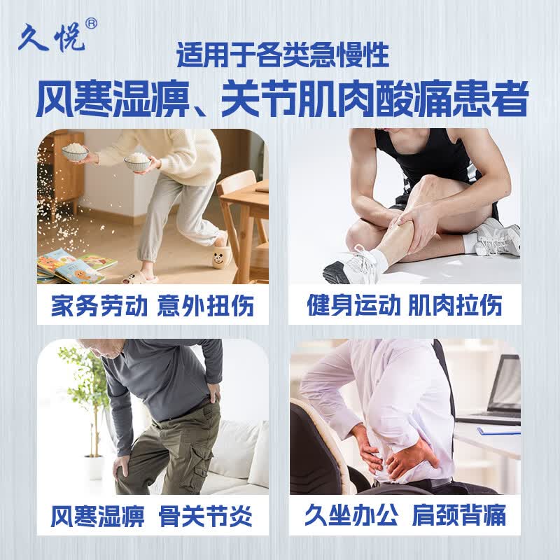 [久悦]消炎解痛巴布膏 8cm*12cm*3贴 5盒装 3贴低敏解痛风寒湿痹关节肌肉酸疼痛脖子肩颈手腕膝关节手指中药贴膏水杨酸甲酯 肩颈疼痛