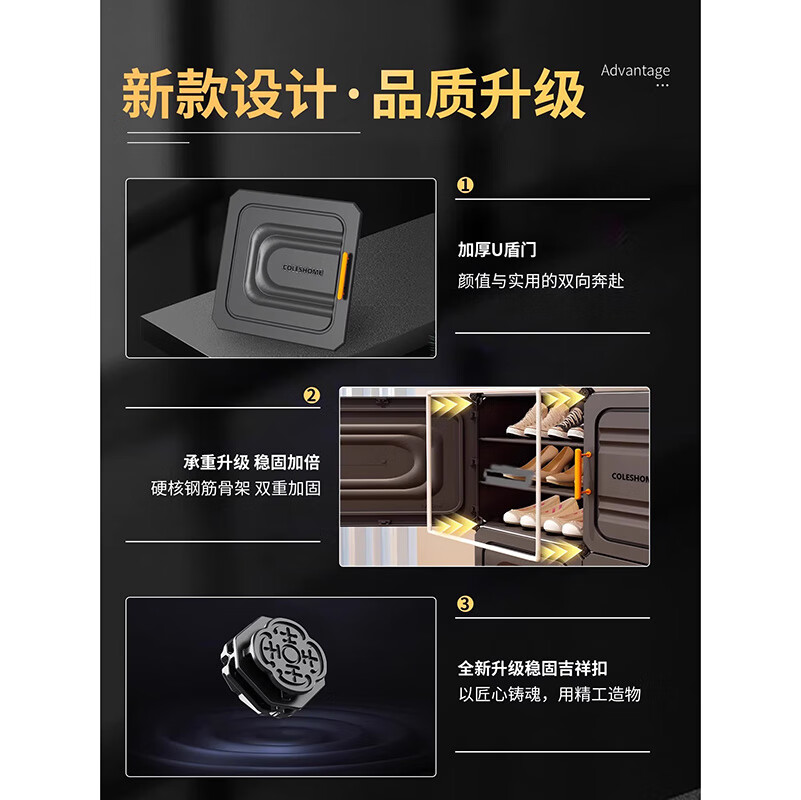 良品主义2025新款鞋柜收纳柜一体靠墙家用室内好看多层入户门口小窄鞋架子 加厚1列3层白-6双大码鞋