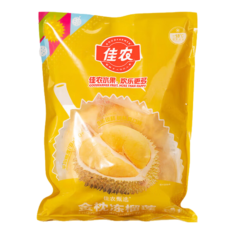 佳農(nóng) 泰國冷凍 金枕頭榴蓮肉 900g/袋 單袋裝 榴蓮 生鮮水果