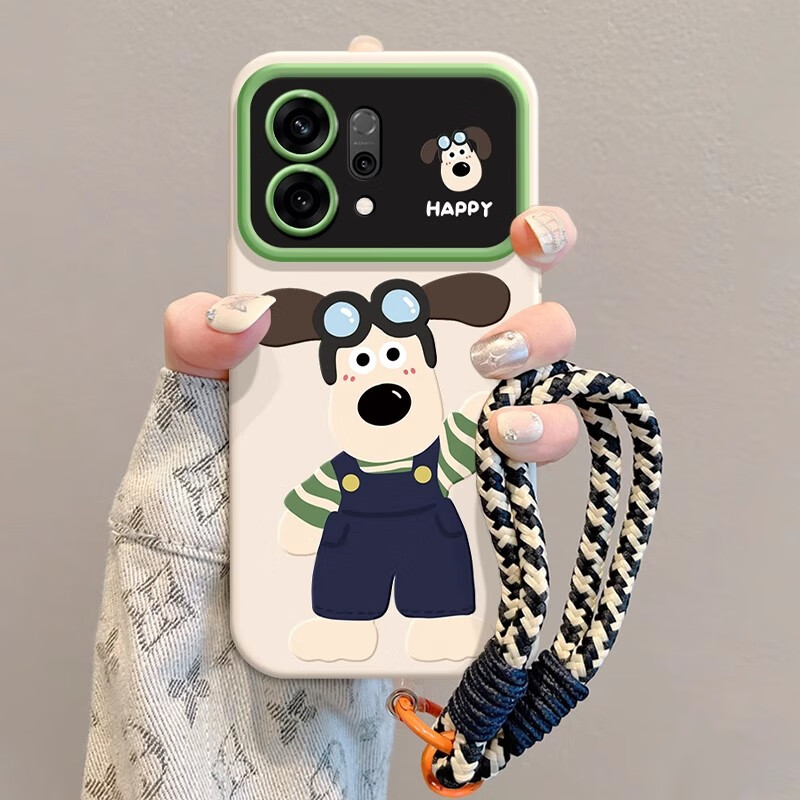 玲琉 适用opporeno14手机壳高级感带挂绳新款全包reno14pro防摔硅胶reno13保护套个性少说话不发脾气 我开心就好-单壳 OPPO Reno14