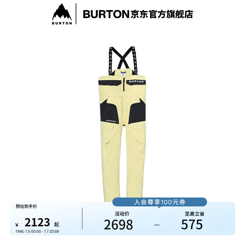 BURTON伯頓24-25雪季新品男女Dryride Rowdy滑雪背帶褲單板925024 92502499555 S