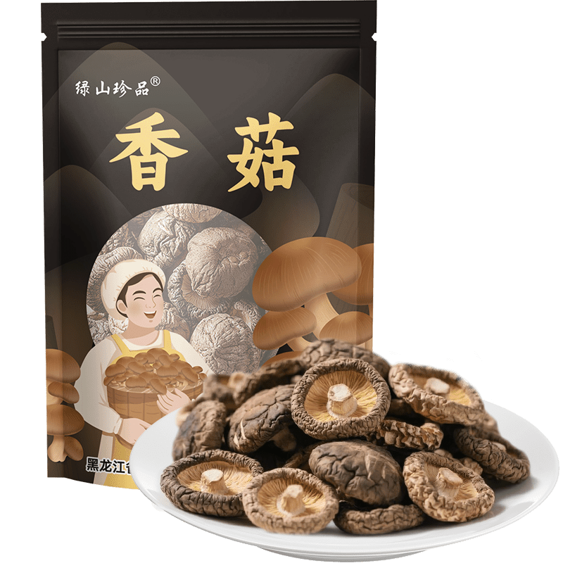 绿山珍品 香菇干80g 东北特产干香菇菌菇干货 煲汤材料火锅炖汤食材