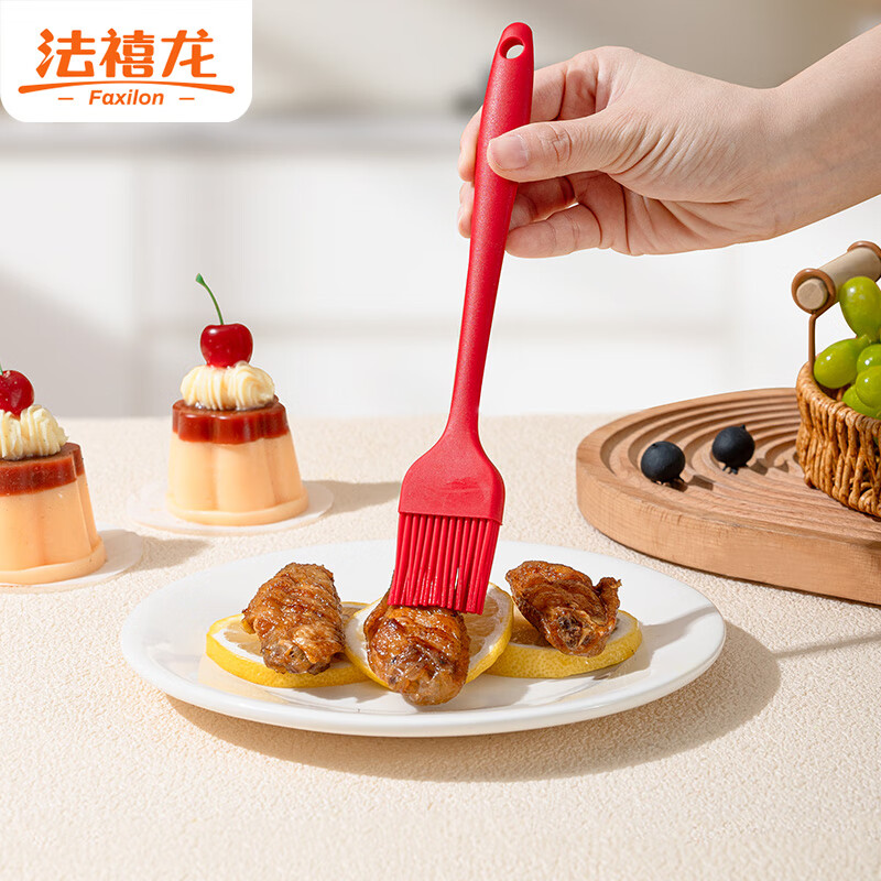 法禧龍（Faxilon）法禧龍雞蛋液過(guò)濾量杯帶刻度淘米碗廚房用食品級烘焙塑料打蛋杯 硅膠油刷耐高溫-單個(gè)裝