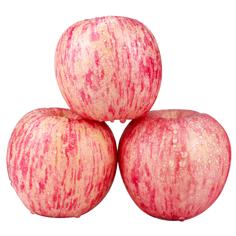 京鲜生 山东烟台红富士苹果净重3斤单果200g+新鲜水果源头直发