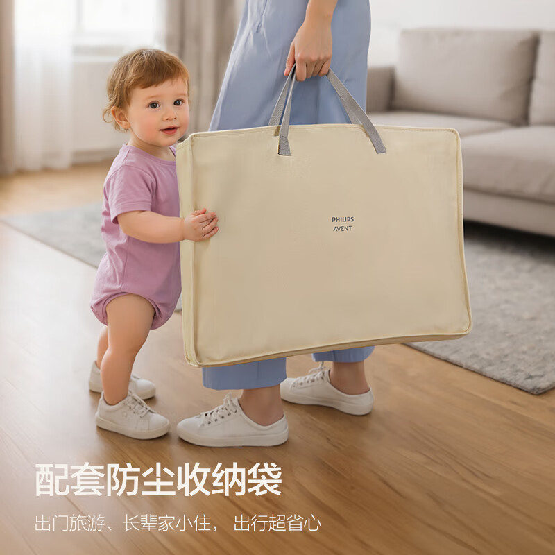 新安怡飞利浦免安装儿童宝宝床防护栏一面床围栏婴儿防摔单侧床边 1.8m [两边可折叠+免装+送收纳袋]