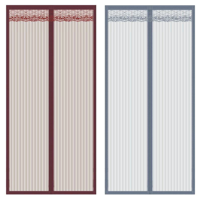 防蚊虫门帘全磁吸金刚网入户门全磁吸免打孔夏季遮挡驱蚊纱窗门帘 纳米条纹金刚网灰色 90cm*200cm 免打孔 的