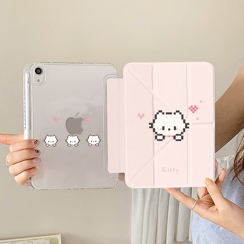 适用iPad11代平板保护套2025新款air7可爱卡通风带笔槽亚克力89代 双面彩绘【卡通小猫咪】3+Y折 iPad 11/10代 -10.9寸
