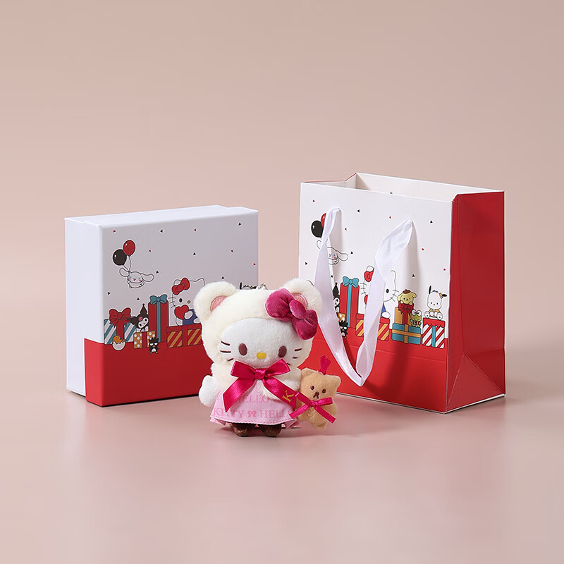nakajima日本生日限定hellokitty凱蒂貓kt貓公仔玩偶娃娃毛絨包掛件小掛飾 掛件+禮盒 12cm