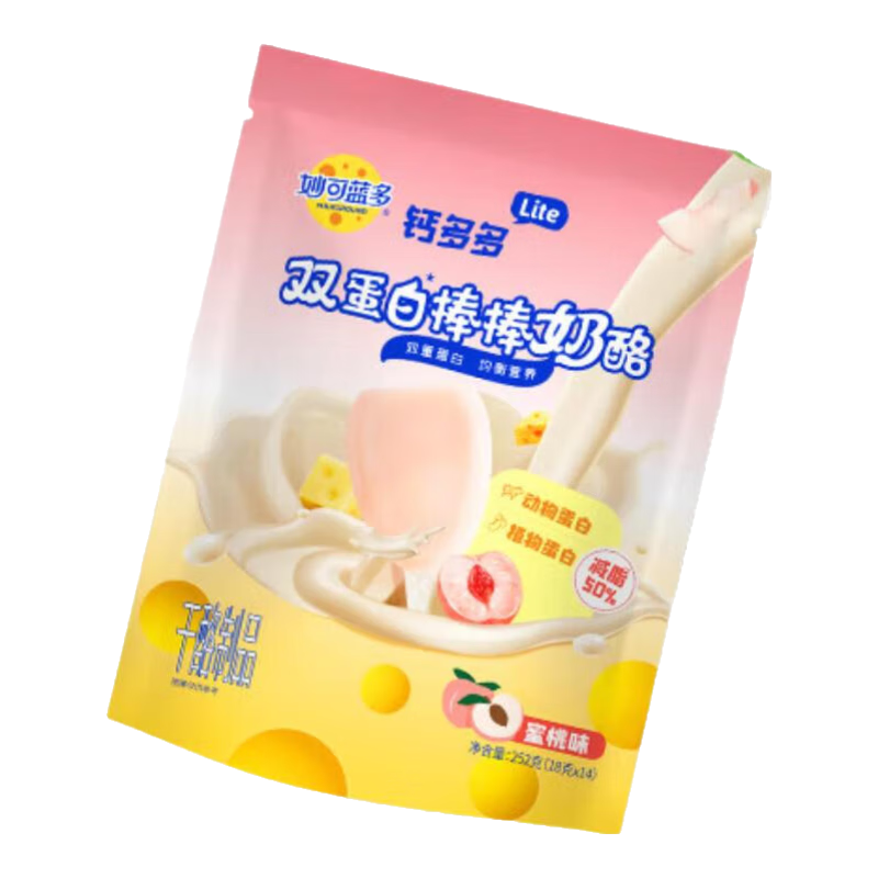 妙可藍多鈣多多lite奶酪棒兒童營(yíng)養健康奶酪棒棒 【蜜桃味】鈣多多Lite252g*1袋