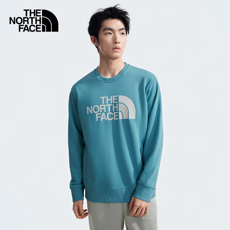 The North Face北面针织上衣男户外休闲卫衣8AT7 温藻蓝/1OM 2XL