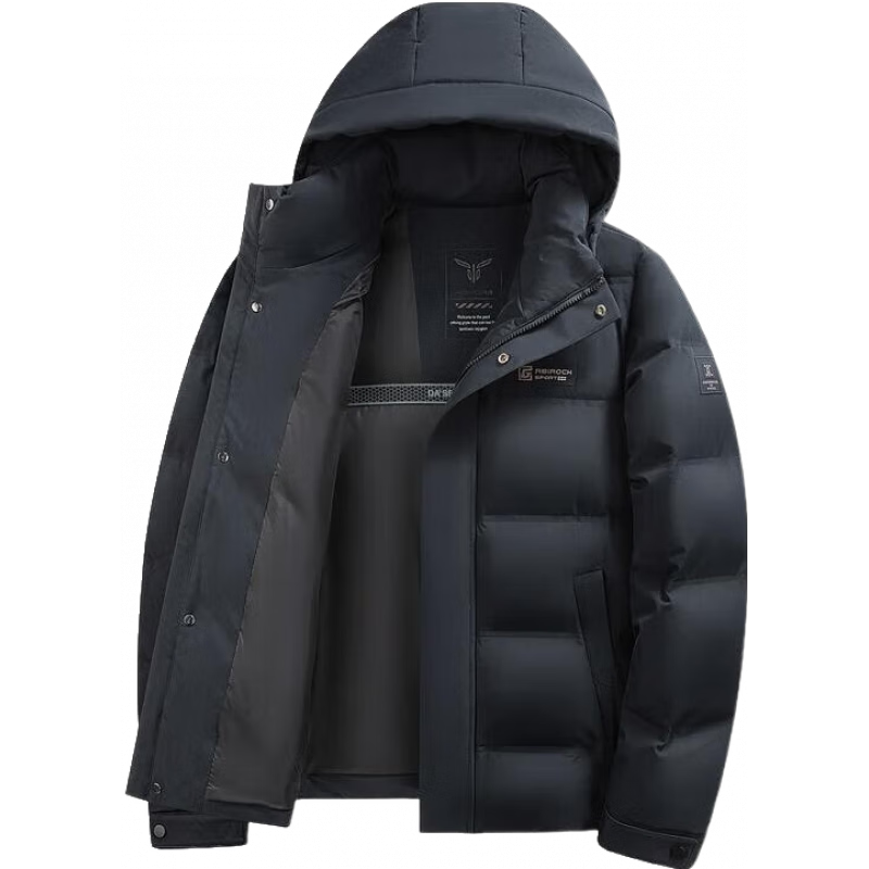 SHANSHAN杉杉羽绒服男冬季百搭可拆卸防风连帽羽绒厚款外套男士保暖衣服 藏青色 4XL (195)