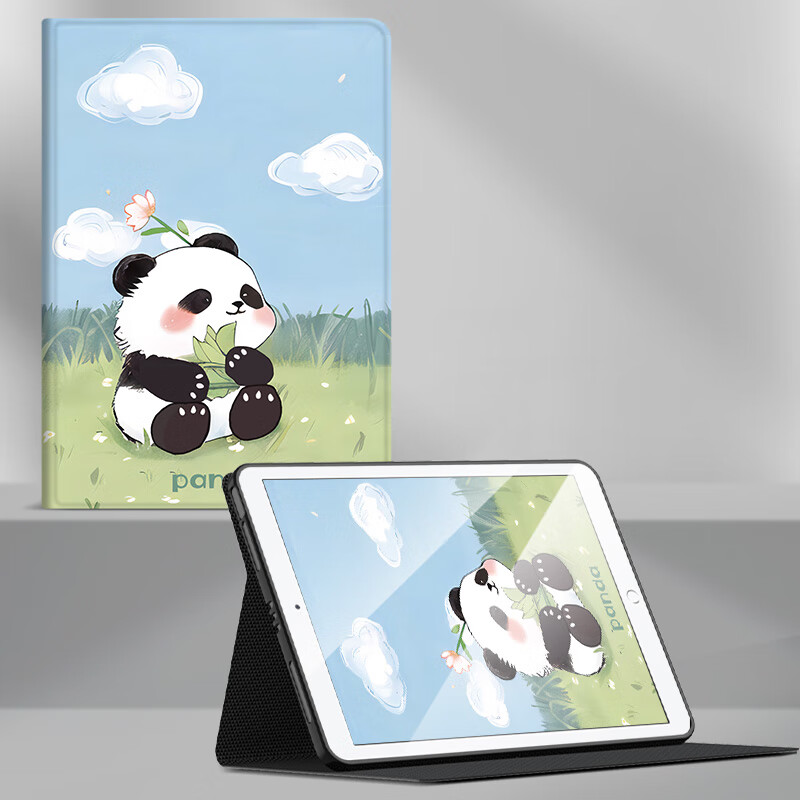 KZPJ适用ipad2022蓝天熊猫10.2英寸9平板保护套带笔槽matepad11荣耀v7m6vivo联想小新oppo pad小米5pro 书本蓝天熊猫 iPad_2019_2020_2021(10