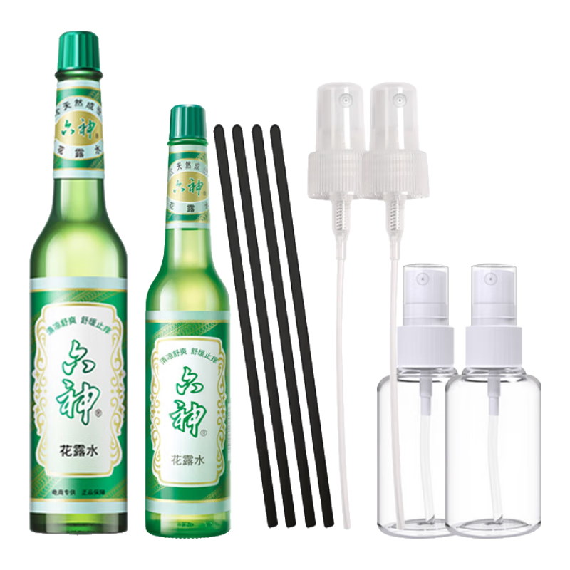 六神经典玻璃瓶花露水喷头香薰棒小喷瓶组合装驱蚊止痒舒缓清凉清香 【组合装】止痒泵头套装290ml