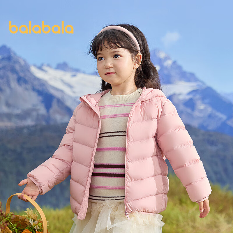 巴拉巴拉男童轻薄羽绒服秋冬装女童连帽亲子外套防泼水防油污209425107201