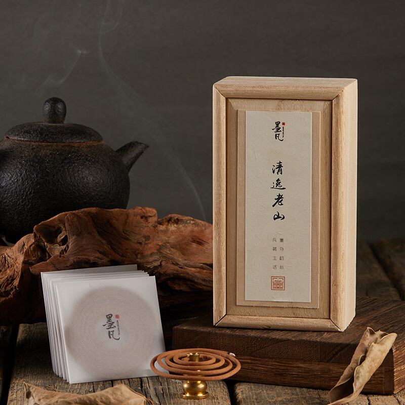 墨凡（MOSFANTAL）印度老山盤香檀香家用室內(nèi)熏香辦公室會(huì)友喝茶香瑜伽中式香薰 28號(hào)【清逸老山】盤香32盤_2H 木盒盤香