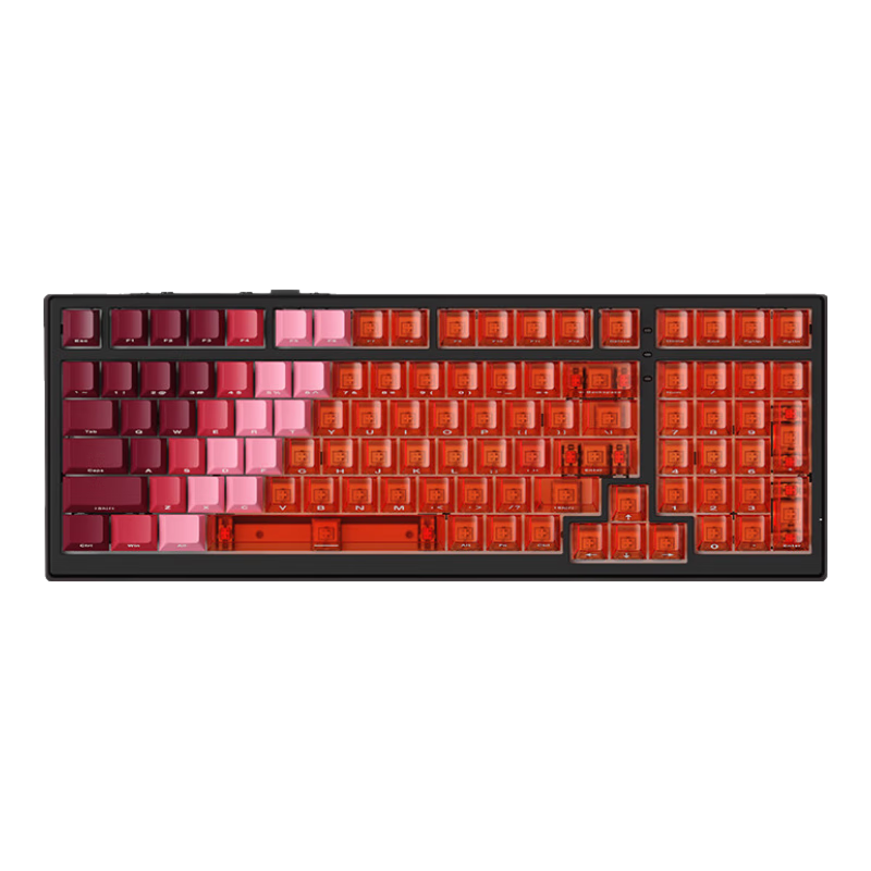 新盟X98ProV2三模無線機械鍵盤藍牙2.4G客制化靜音水蜜桃軸全鍵熱插拔RGB高顏值側(cè)刻電競辦公游戲?qū)Ｓ?赤晶鋒-三模熱插拔-烏梅子Pro軸-1萬毫安