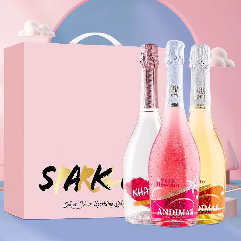 起泡酒缤纷系列甜酒葡萄酒750ml爱之湾桃红晶白 卡利